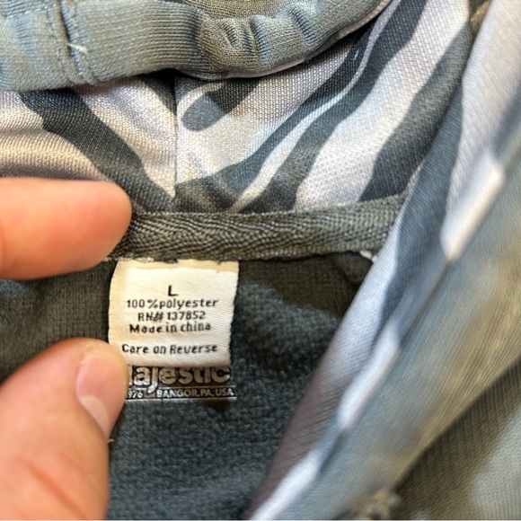 Cleveland Indians Charcoal Gray Zubaz Hoodie-Majestic-Large - Picture 5 of 8